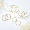4 Pairs Silver Gold Hoop Earrings for Women 14K Gold Plated Hoop Earrings Set Earring Lightweight Dangle Earrings Set - view 7