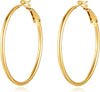 4 Pairs Silver Gold Hoop Earrings for Women 14K Gold Plated Hoop Earrings Set Ea