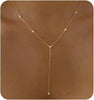Gold Necklace for Women with Dainty Long Necklace 14k Gold Plated Lariat Long Necklaces for Women Simple Statement Drop Necklace Fashion Body Chain - main view