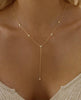 Gold Necklace for Women with Dainty Long Necklace 14k Gold Plated Lariat Long Necklaces for Women Simple Statement Drop Necklace Fashion Body Chain - view 2