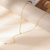 Gold Necklace for Women with Dainty Long Necklace 14k Gold Plated Lariat Long Necklaces for Women Simple Statement Drop Necklace Fashion Body Chain - view 5