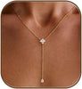 Gold Necklace for Women with Dainty Long Necklace 14k Gold Plated Lariat Long Necklaces for Women Simple Statement Drop Necklace Fashion Body Chain - 16-Gold