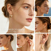 6 Pairs 14K Gold Plated Hoop Earrings for Women Lightweight Chunky Hoop Earrings Multipack, Thick Open Twisted Huggie Hoops Earring Set Jewelry for - view 2