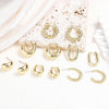 6 Pairs 14K Gold Plated Hoop Earrings for Women Lightweight Chunky Hoop Earrings Multipack, Thick Open Twisted Huggie Hoops Earring Set Jewelry for - view 3