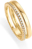 18K Gold Plated Cubic Zirconia Dual Stacking Rings for Women Gold Eternity Band for Women Thumb Ring - main view