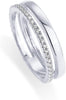 18K Gold Plated Cubic Zirconia Dual Stacking Rings for Women Gold Eternity Band for Women Thumb Ring - White Gold 8