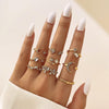 Gold Stackable Rings for Women, Moon Star Knuckle Midi Ring Set - view 2