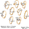 Gold Stackable Rings for Women, Moon Star Knuckle Midi Ring Set - view 6