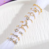 Gold Stackable Rings for Women, Moon Star Knuckle Midi Ring Set - view 7