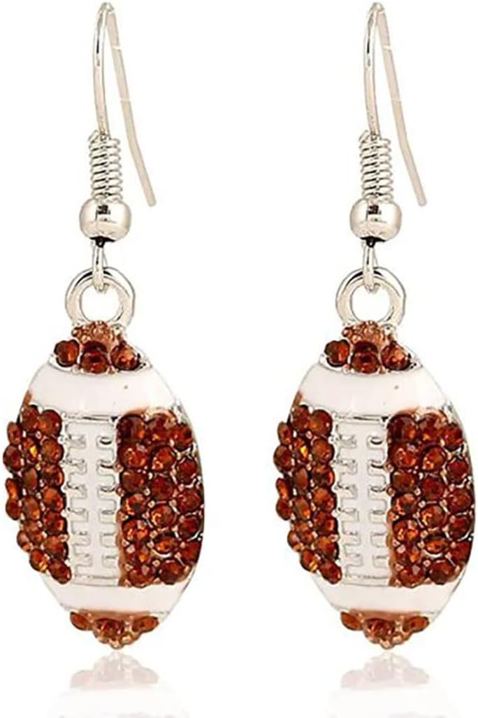 Classic Baseball Cubic Zirconia Basketball Volleyball Football Soccer Sports Earrings Stud Posts Ideal Present for Women Boys - main view