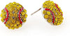 Classic Baseball Cubic Zirconia Basketball Volleyball Football Soccer Sports Earrings Stud Posts Ideal Present for Women Boys - Baseball Yellow