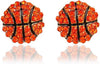 Classic Baseball Cubic Zirconia Basketball Volleyball Football Soccer Sports Earrings Stud Posts Ideal Present for Women Boys - Basketball