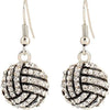 Classic Baseball Cubic Zirconia Basketball Volleyball Football Soccer Sports Earrings Stud Posts Ideal Present for Women Boys - Dangle Volleyball