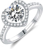 925Silver Moissanite Adjustable Engagement Ring, Promise Eternity Ring for Women, Wedding Rings, Friendship Promise Fashion Jewelry Gifts for Women - main view