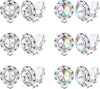 Clip On Halo Earrings for Women Rhinestone Crystal - Mixed-color Rhinestones