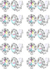 Clip On Halo Earrings for Women Rhinestone Crystal - Silver-AB Rhinestone 10pcs