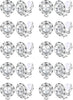 Clip On Halo Earrings for Women Rhinestone Crystal - Silver-white Rhinestone 10pcs