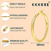 4mm Thick Gold Chunky Earrings Steling Silver Post Hoops Earrings For Women Hollow Tube Hoops Earrings Thick Gold Hoop Earrings Lightweight Gold Hoop - view 2