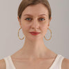 4mm Thick Gold Chunky Earrings Steling Silver Post Hoops Earrings For Women Hollow Tube Hoops Earrings Thick Gold Hoop Earrings Lightweight Gold Hoop - view 4