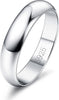 S925 Sterling Silver Rings for Women Wedding Band Thumb Ring - Width-4mm 9