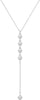 Lariat Gold Necklace for Women with Dainty Long Necklace 14k Gold Plated Silver Y Shaped Pendant Necklace Layered Cz Beaded Chain Drop Necklaces - Y CZ Lariat Necklace-SL