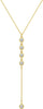 Lariat Gold Necklace for Women with Dainty Long Necklace 14k Gold Plated Silver Y Shaped Pendant Necklace Layered Cz Beaded Chain Drop Necklaces - Y CZ Lariat Necklace-GD