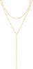 Lariat Gold Necklace for Women with Dainty Long Necklace 14k Gold Plated Silver Y Shaped Pendant Necklace Layered Cz Beaded Chain Drop Necklaces - Y Small Layered Satellite-GD