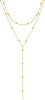 Lariat Gold Necklace for Women with Dainty Long Necklace 14k Gold Plated Silver Y Shaped Pendant Necklace Layered Cz Beaded Chain Drop Necklaces - sterling silver Y Necklace
