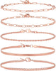 Gold/Silver Plated Anklet Bracelets for Women Plus Size Cuban Link Chain Ankle Bracelet for Large Ankle 9-12inch - Rose Gold 9.0 Inches 5