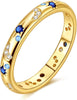 925 Sterling Silver Ring for Women, Eternity Gorgeous Rings Stackable Rings for Women as Gifts Ring Size 4-11 - A-Gold 6