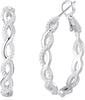 S925 Sterling Silver Post Twisted Hoop Earrings - main view