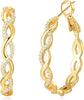 S925 Sterling Silver Post Twisted Hoop Earrings - gold-20mm