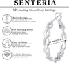 S925 Sterling Silver Post Twisted Hoop Earrings - view 4