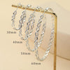 S925 Sterling Silver Post Twisted Hoop Earrings - view 5