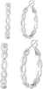 S925 Sterling Silver Post Twisted Hoop Earrings - view 7