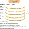Dainty Simple Gold Bracelets for Women with Stackable Satellite Paperclip Lip 14K Gold Plated Bracelet Set Tiny Lip Dot Chain Box Link for Minimalist - view 5