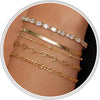 Dainty Simple Gold Bracelets for Women with Stackable Satellite Paperclip Lip 14K Gold Plated Bracelet Set Tiny Lip Dot Chain Box Link for Minimalist - Gold-03