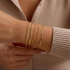 Dainty Simple Gold Bracelets for Women with Stackable Satellite Paperclip Lip 14K Gold Plated Bracelet Set Tiny Lip Dot Chain Box Link for Minimalist - view 2