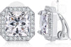 CZ Clip on Earrings for Women Clip Earring Non-pierced Earrings - Square