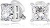 CZ Clip on Earrings for Women Clip Earring Non-pierced Earrings - Big Square Silver
