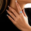 Sterling Silver Moonstone Mood Ring - Vintage Handmade Victorian Oval Solitaire - 18K White Gold Plated Color Change Ring for Women - view 5