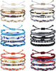 24 Pcs Boho Surfer Bracelet Anklet Adjustable Beaded Anklets Handmade Braided Bracelet Colorful Anklet Summer String Rope Ankle Bracelets Surfer - main view