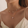 Pearl Necklaces for Women with Pearl Choker Dainty Pendant Necklace White Pendant Choker for Teen Girls Layered Daisy Jewelry Wedding Strands for - view 2