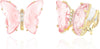 Butterfly Shape Crystal Clip On Earrings Non Pierced Golden Stud for Women - main view