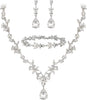 Wedding Jewelry Set for Women, Gorgeous Crystal Bridal Accessories - Clear Silver-Tone