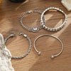 4 PCS Dainty Gold Silver Bracelets Set for Women with 14K Plated Link Cubic Zirconia Paperclip Bracelet Stake Layering Chain Adjustable Hand Jewelry - view 4