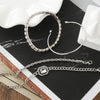 4 PCS Dainty Gold Silver Bracelets Set for Women with 14K Plated Link Cubic Zirconia Paperclip Bracelet Stake Layering Chain Adjustable Hand Jewelry - view 5
