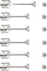 Threadless Flat Back Stud Earrings, 6 Pairs Titanium Earrings for Women, Cubic Zirconia Silver Gold Stud Earrings Surgical Stainless Steel Stud - Silver-2mm