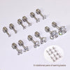 Threadless Flat Back Stud Earrings, 6 Pairs Titanium Earrings for Women, Cubic Zirconia Silver Gold Stud Earrings Surgical Stainless Steel Stud - view 5