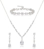 Cubic Zirconia Teardrop Wedding Bridal Jewelry Set for Bride - main view